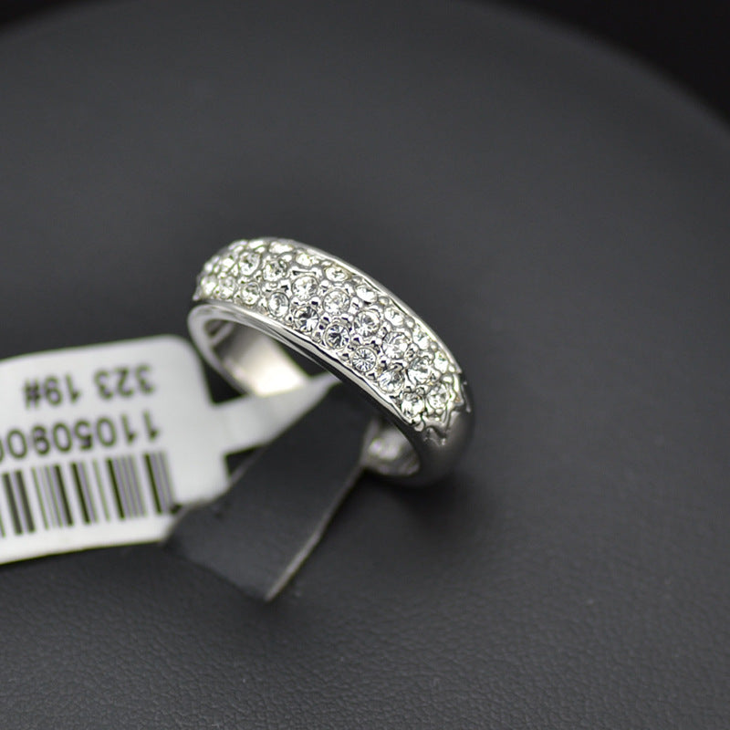 Women's Simple Fashion Pave Spot Drill Ring