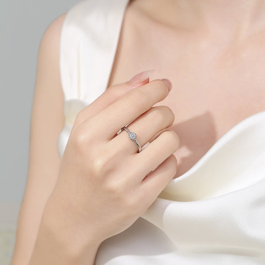 Silver Hydrangea Flower Ring