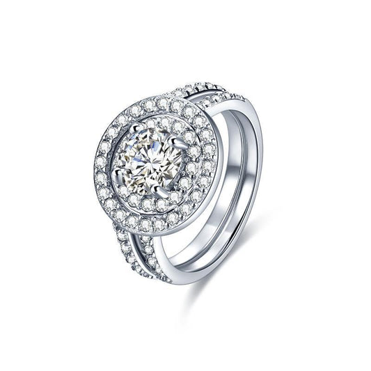 Double Halo Cubic Zirconia Ring for Her