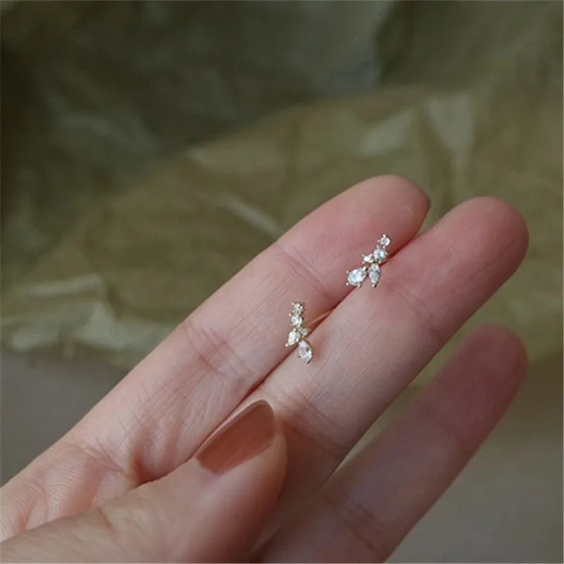 Light Luxury Silver Malt Stud Earrings