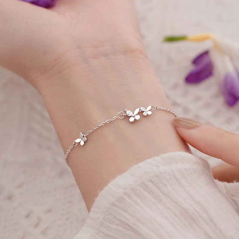 Elegant Silver Butterfly Bracelet, Nature-Inspired Jewelry for Wome