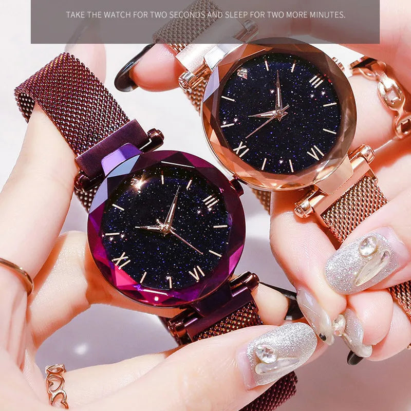 Starry Sky Women's Luxury Watch - Magnetic Mesh Band