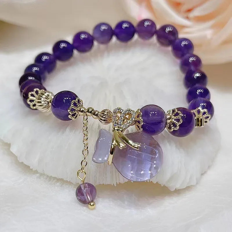 Love Pendant Amethyst Bracelet