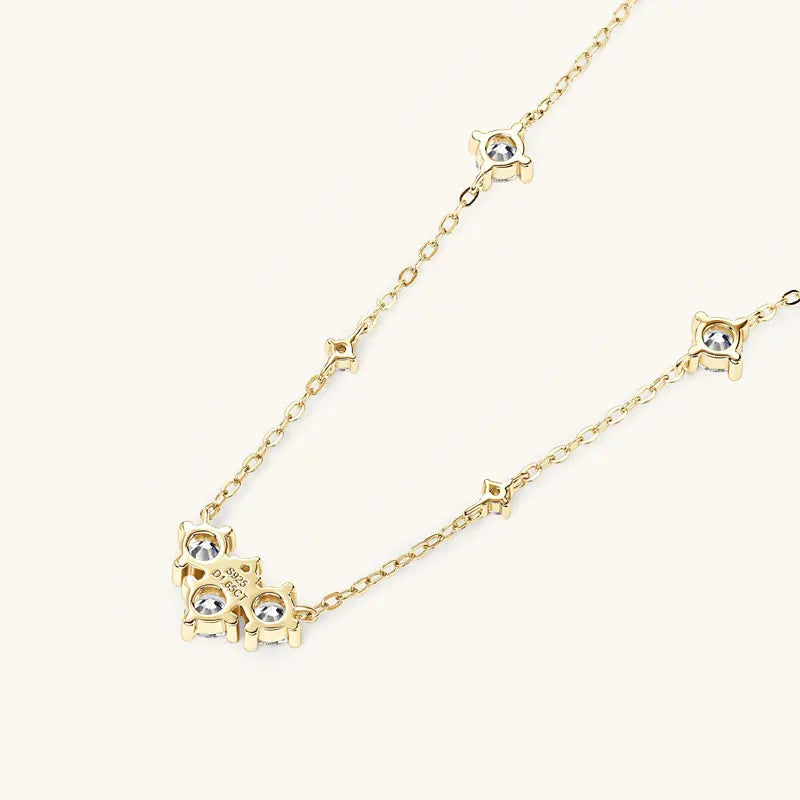 18K Gold Plated Moissanite Necklace for Women