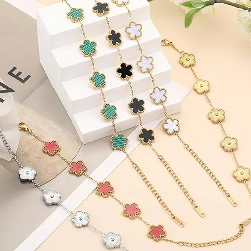 Elegant Gold-Plated Clover Bracelet for Women