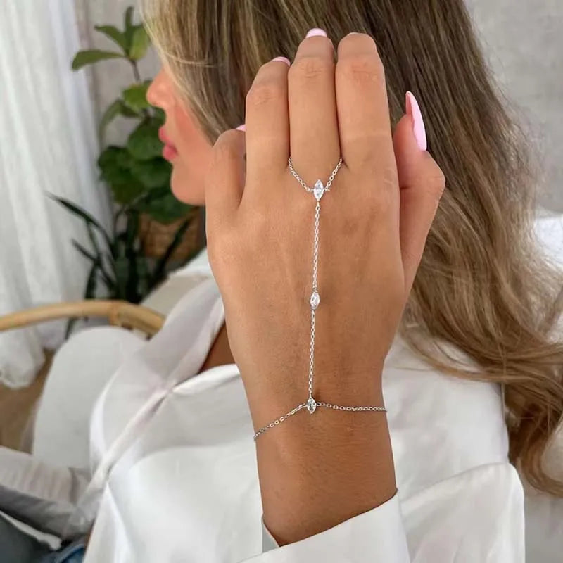 Simple Crystal Finger Bracelet