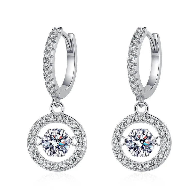 Silver Moissanite Earring & Necklace Set