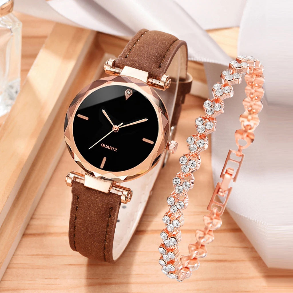 Luxury Ladies' Quartz Watch with Rhinestone Bracelet