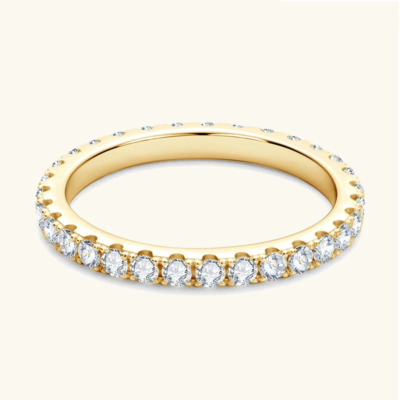 Gold-Plated Moissanite Eternity Ring