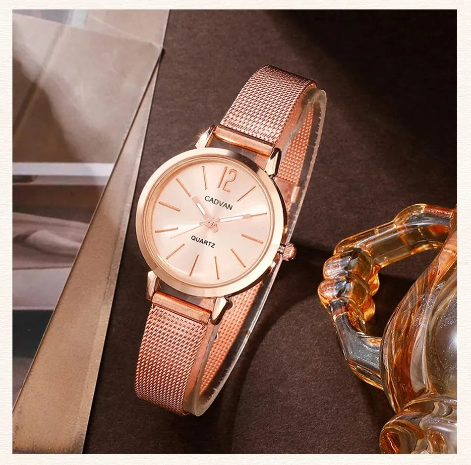 Rose Gold Watch With Bracelet For Women