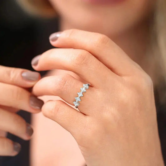 Elegant Princess Cut Moissanite Ring for Women