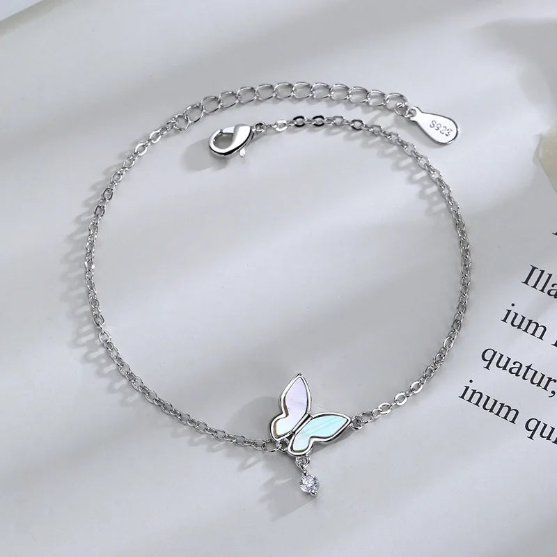 Elegant Silver Butterfly Bracelet, Nature-Inspired Jewelry for Wome