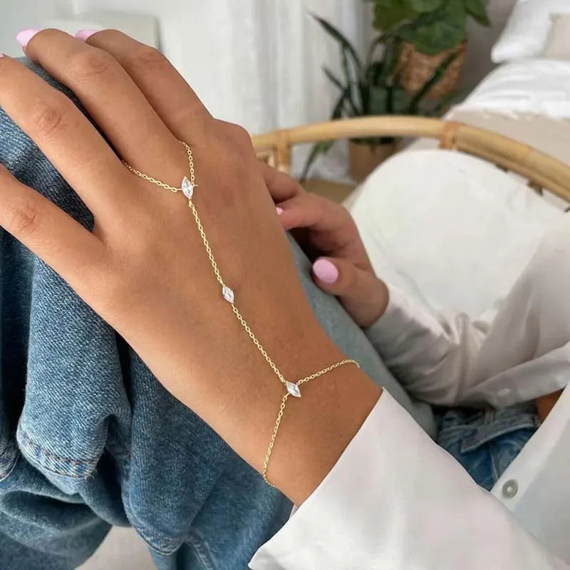 Simple Crystal Finger Bracelet