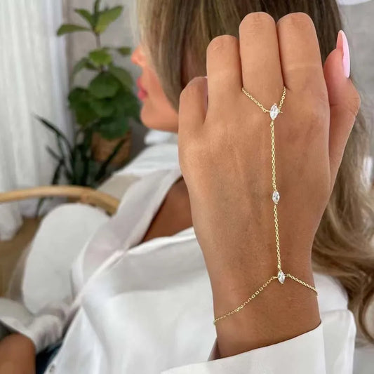 Simple Crystal Finger Bracelet