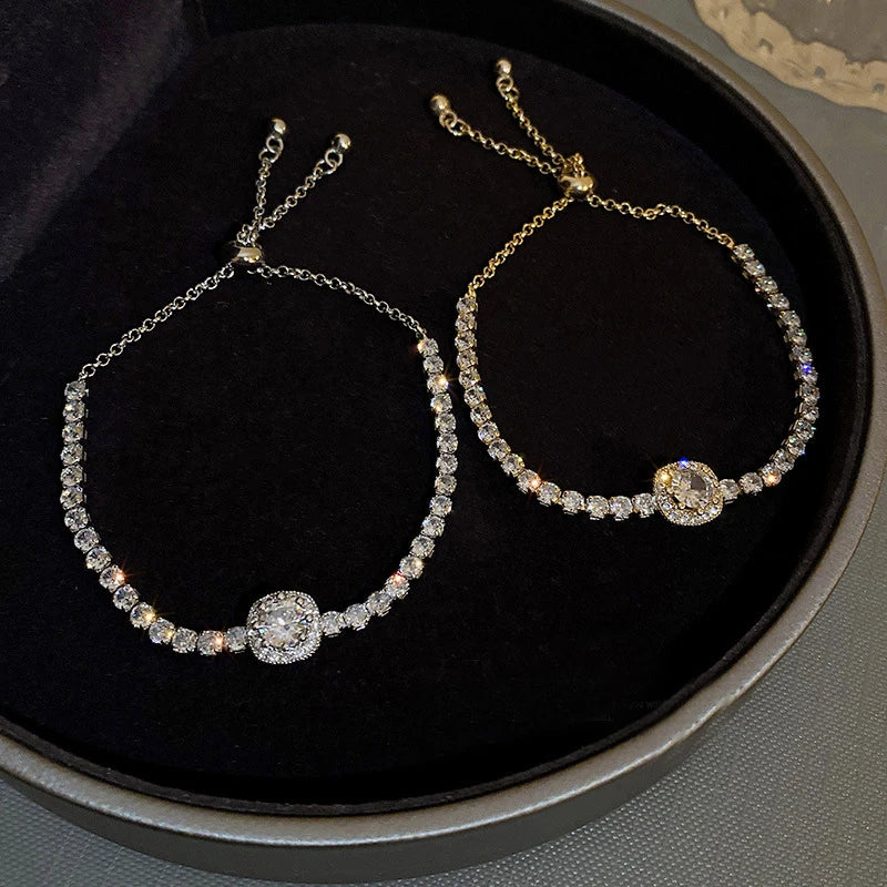 Gold-Plated Rhinestone Bracelet