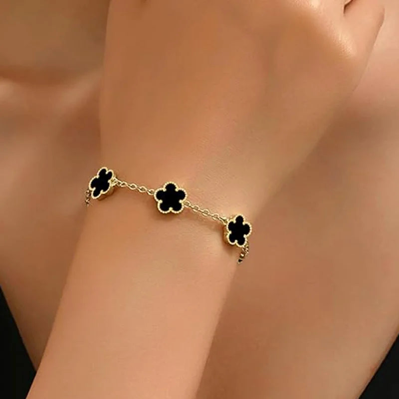 Elegant Gold-Plated Clover Bracelet for Women