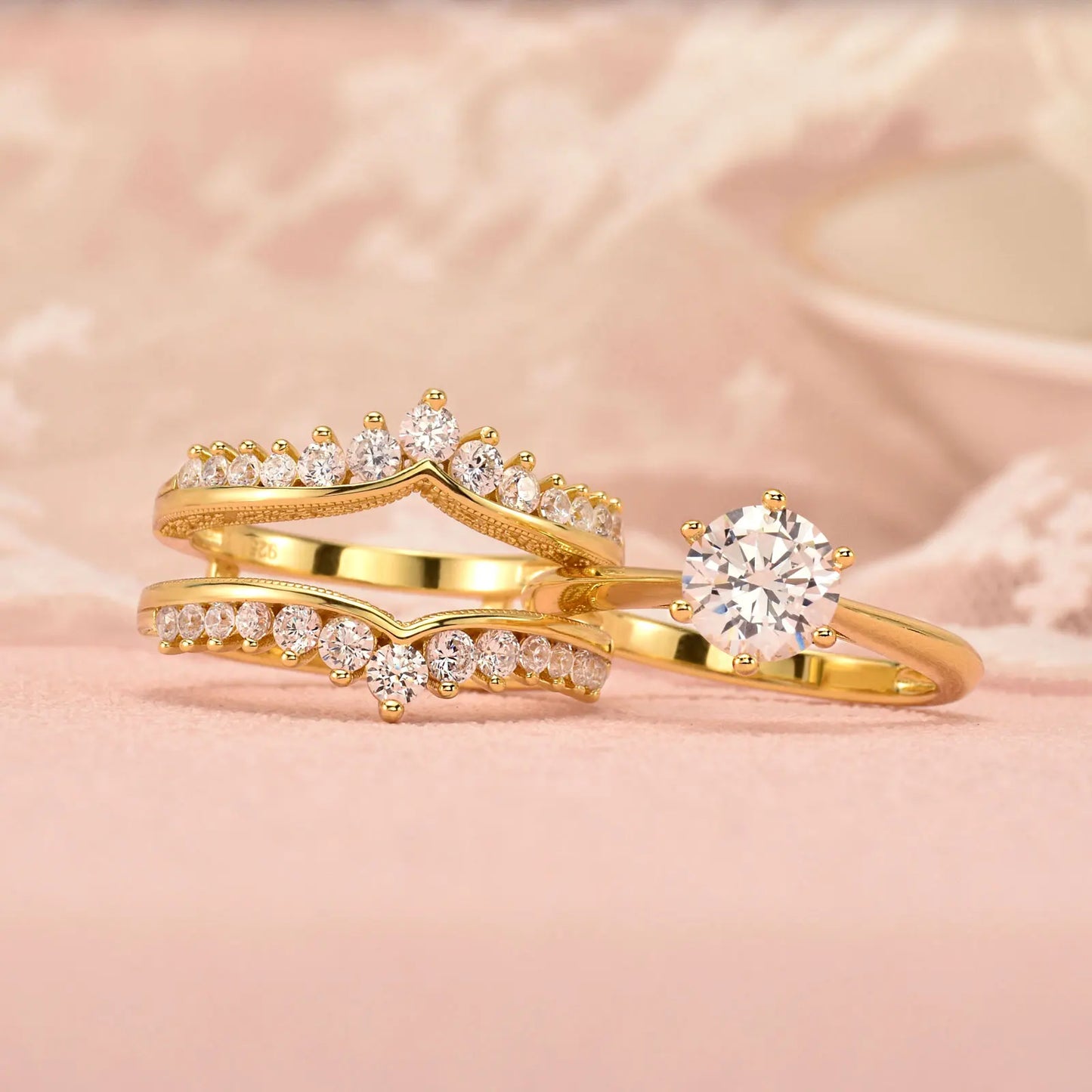 Classic Yellow Gold Bridal Ring Set
