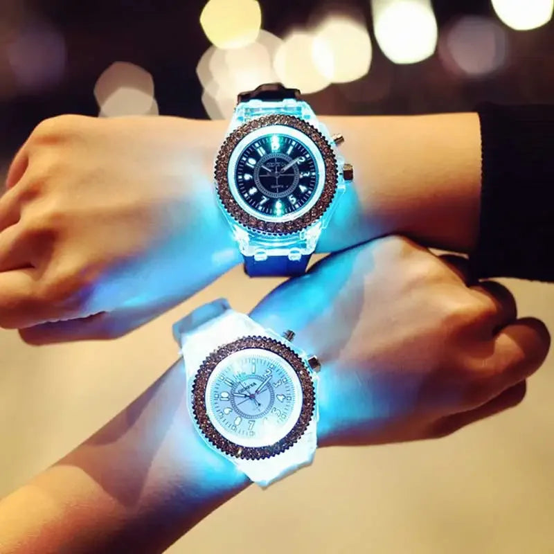 Personalized Rhinestone LED Watch for Women and Men - Luminous Design