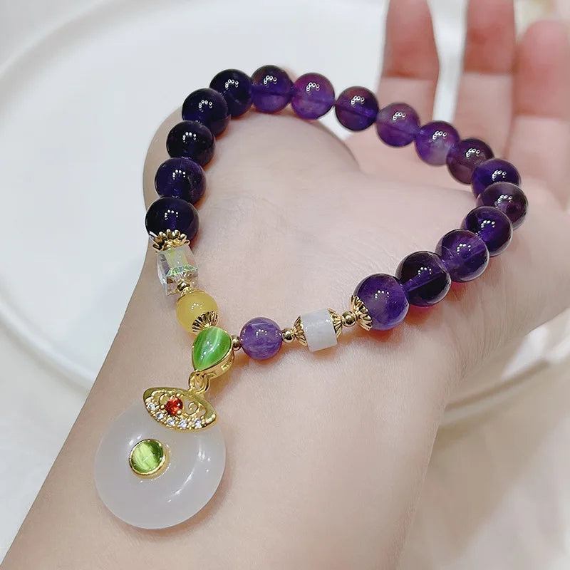 Love Pendant Amethyst Bracelet