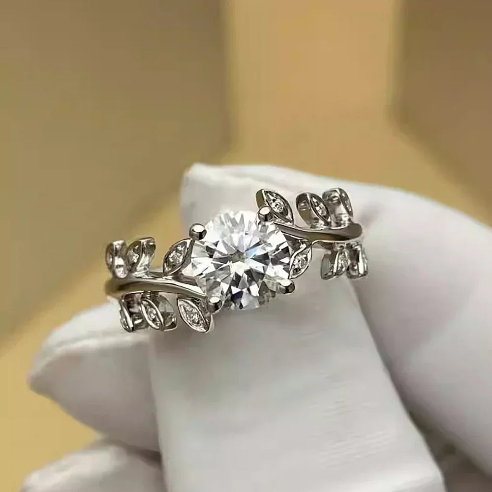 White Gold Wedding Band with Moissanite Diamond