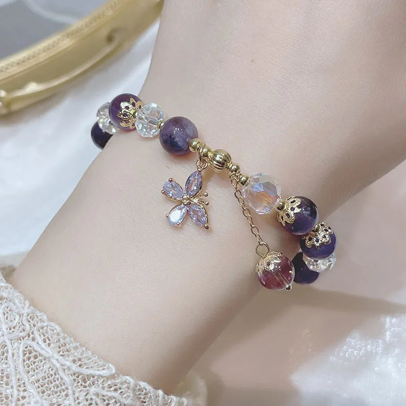 Love Pendant Amethyst Bracelet