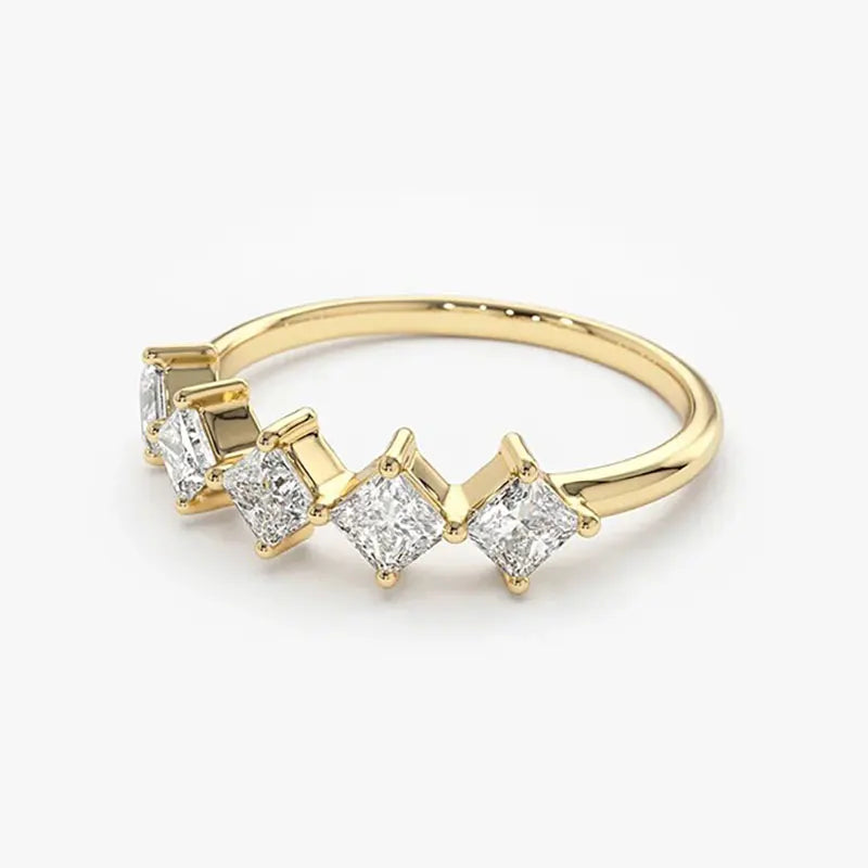 Elegant Princess Cut Moissanite Ring for Women
