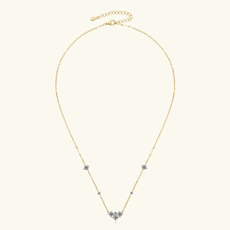 18K Gold Plated Moissanite Necklace for Women