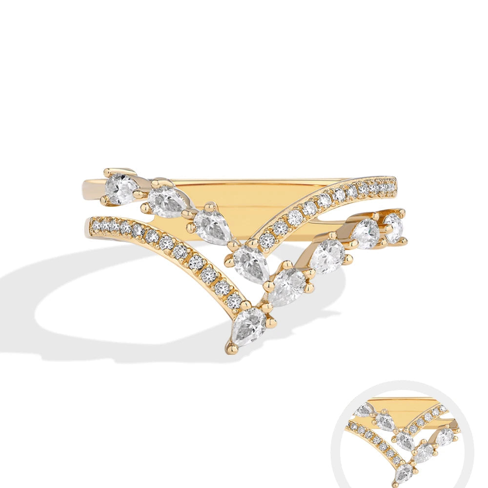 Double Cross Moissanite Ring