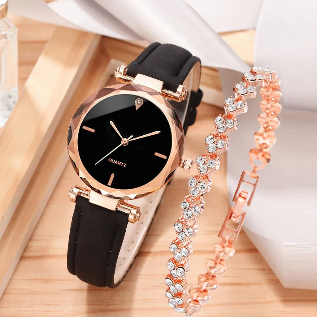 Luxury Ladies' Quartz Watch with Rhinestone Bracelet