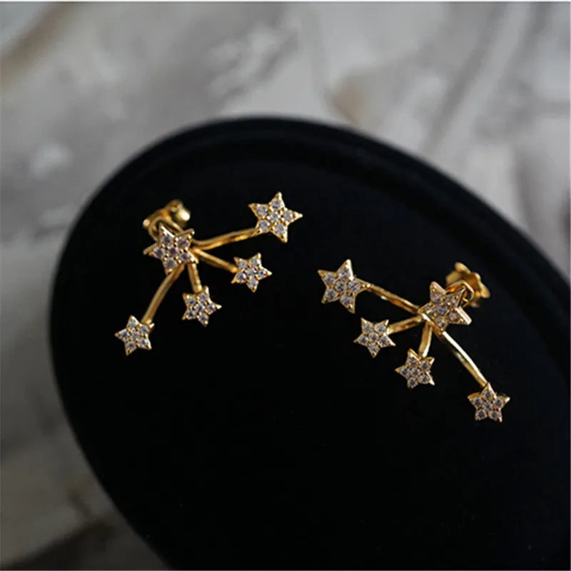 Sparkling Zircon Star Earrings*