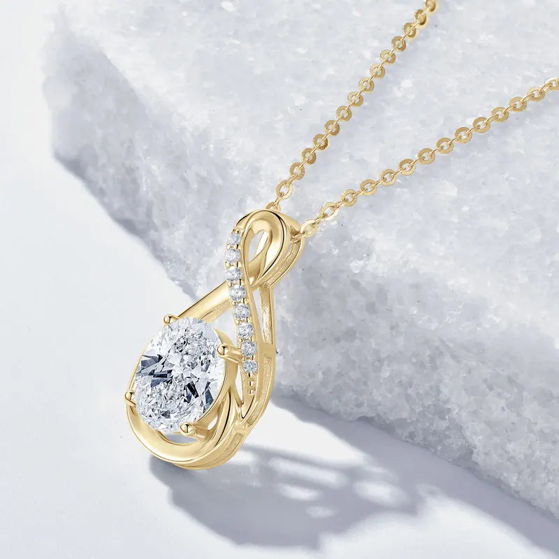Silver Moissanite Infinity Necklace