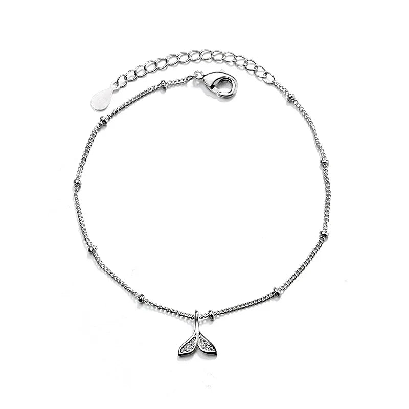 Romantic Sterling Silver Bracelet with Heart and Bead Charms