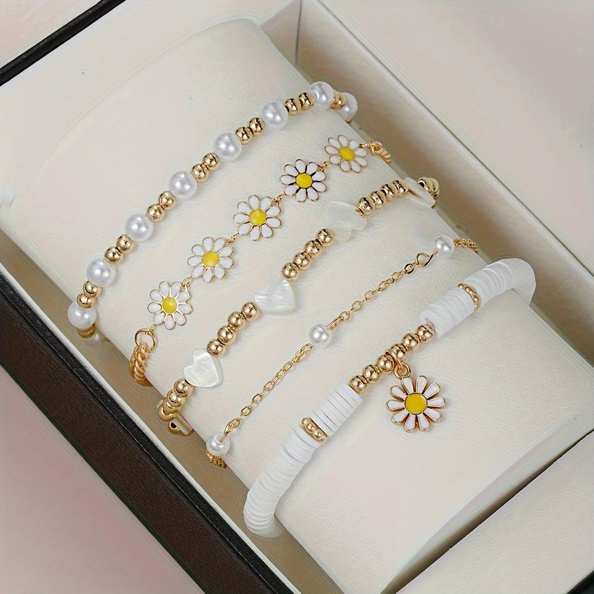 Daisy Flower Boho Armband Kollektion