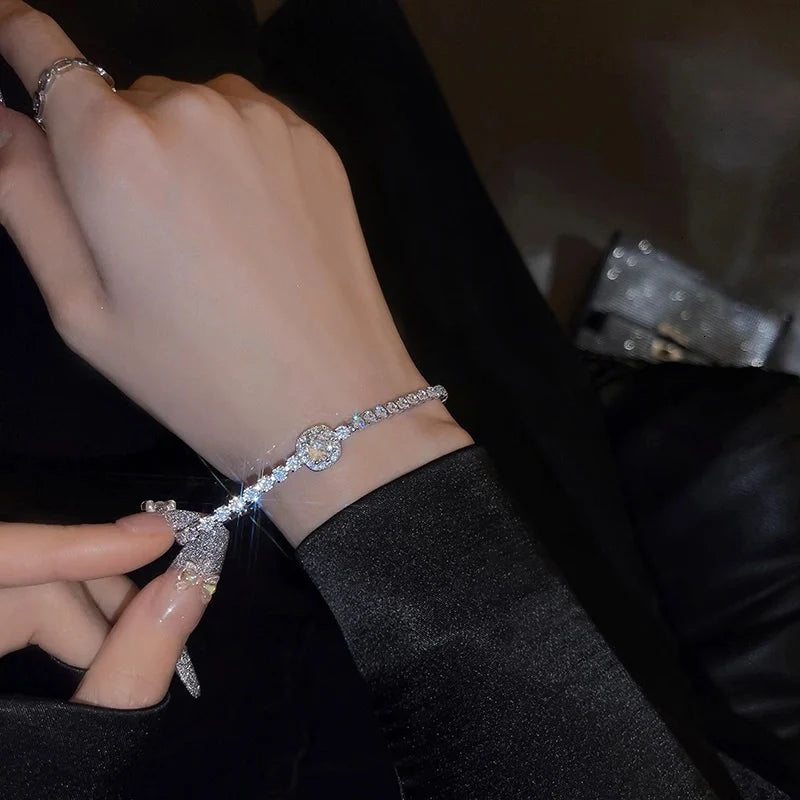 Gold-Plated Rhinestone Bracelet