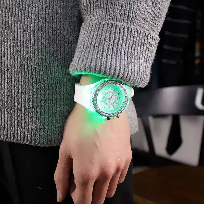 Personalized Rhinestone LED Watch for Women and Men - Luminous Design