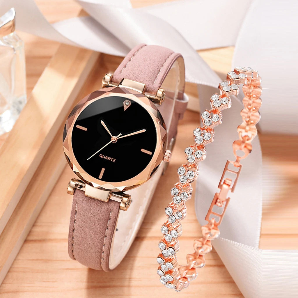 Luxury Ladies' Quartz Watch with Rhinestone Bracelet