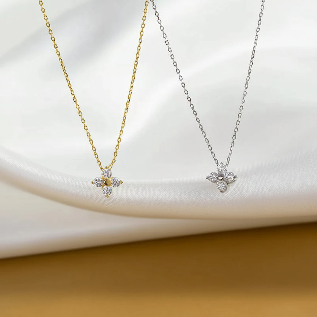 Women's 925 Sterling Silver Sparkle Necklace