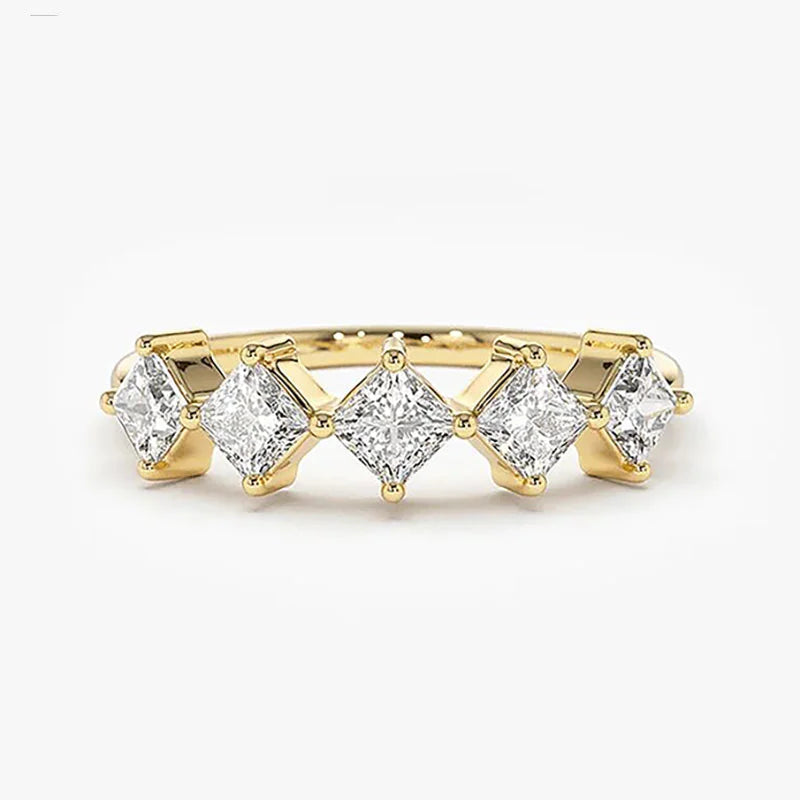 Elegant Princess Cut Moissanite Ring for Women