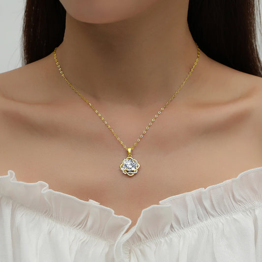 14K Gold Flower Necklace