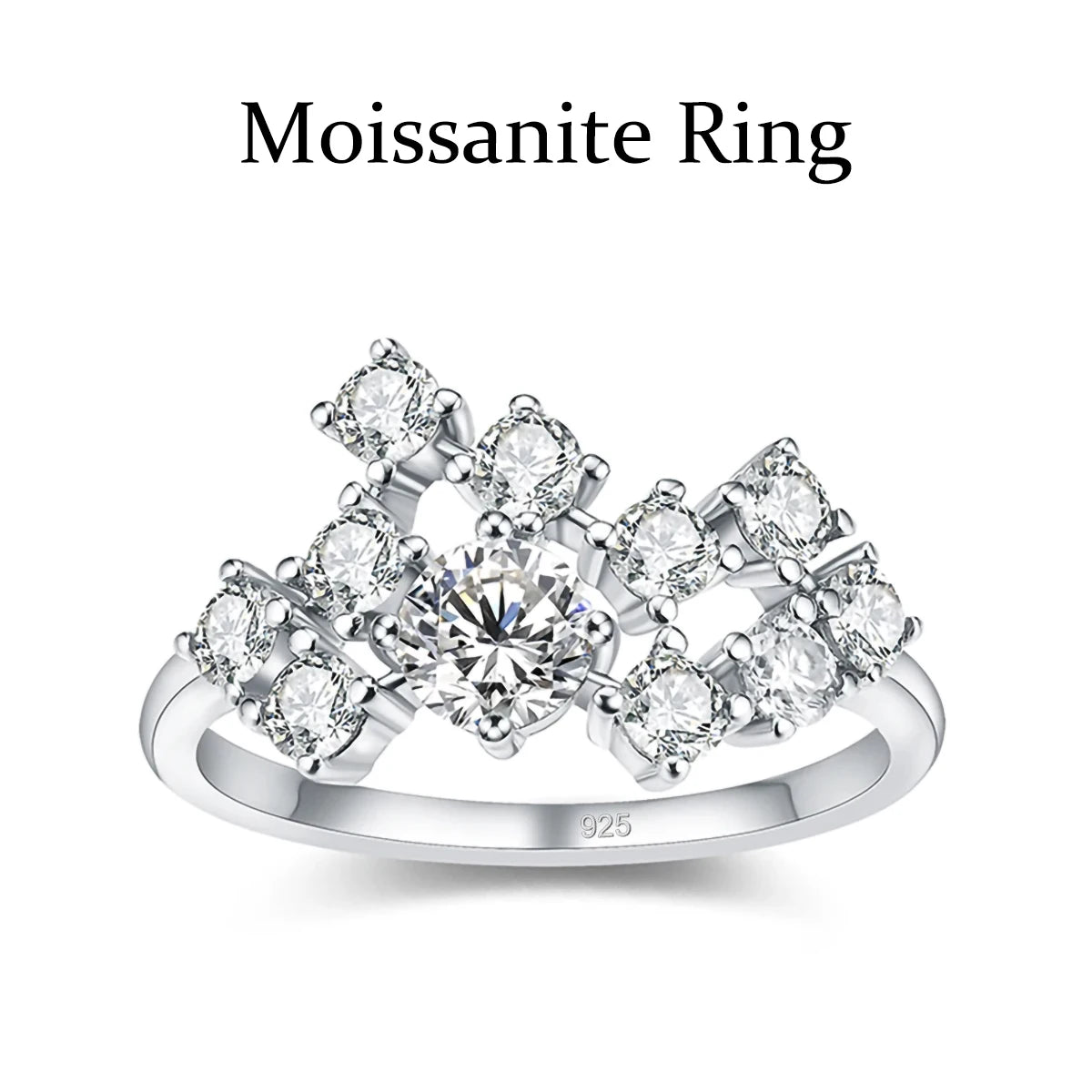 Sterling Silver Moissanite Infinity Engagement Ring