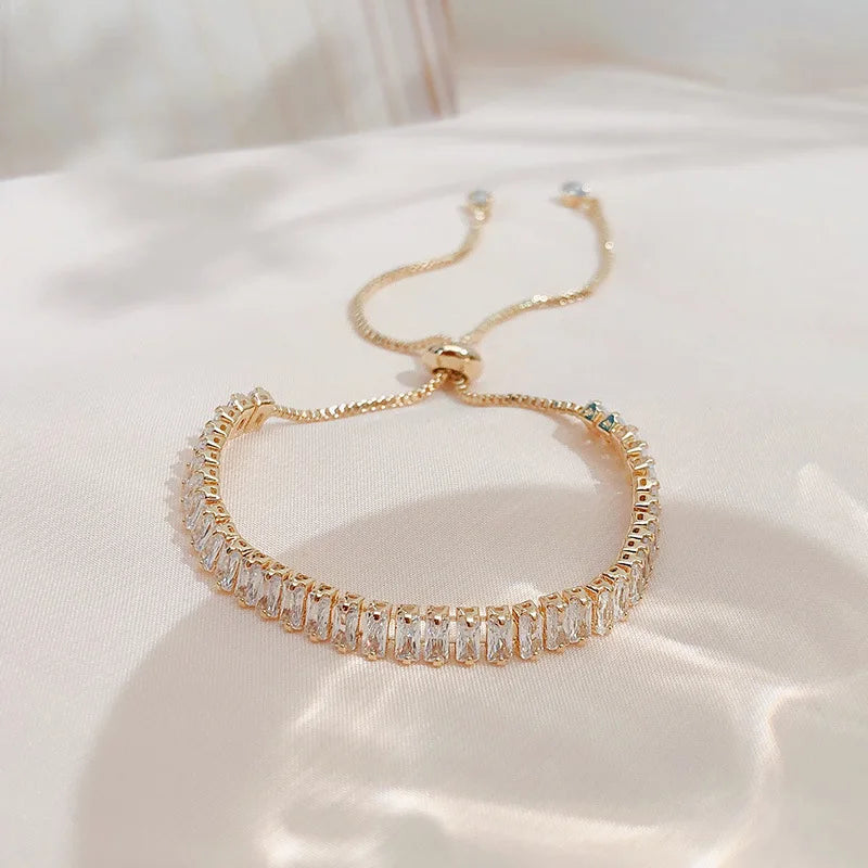 Gold-Plated Rhinestone Bracelet