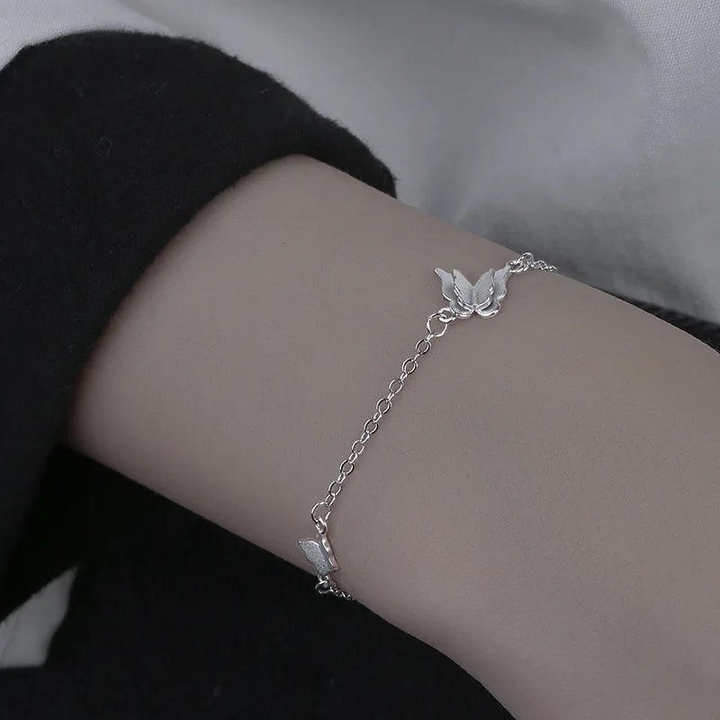 Elegant Silver Butterfly Bracelet, Nature-Inspired Jewelry for Wome