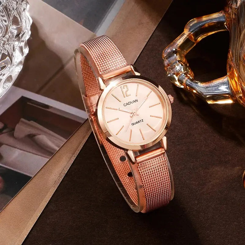 Rose Gold Watch With Bracelet For Women