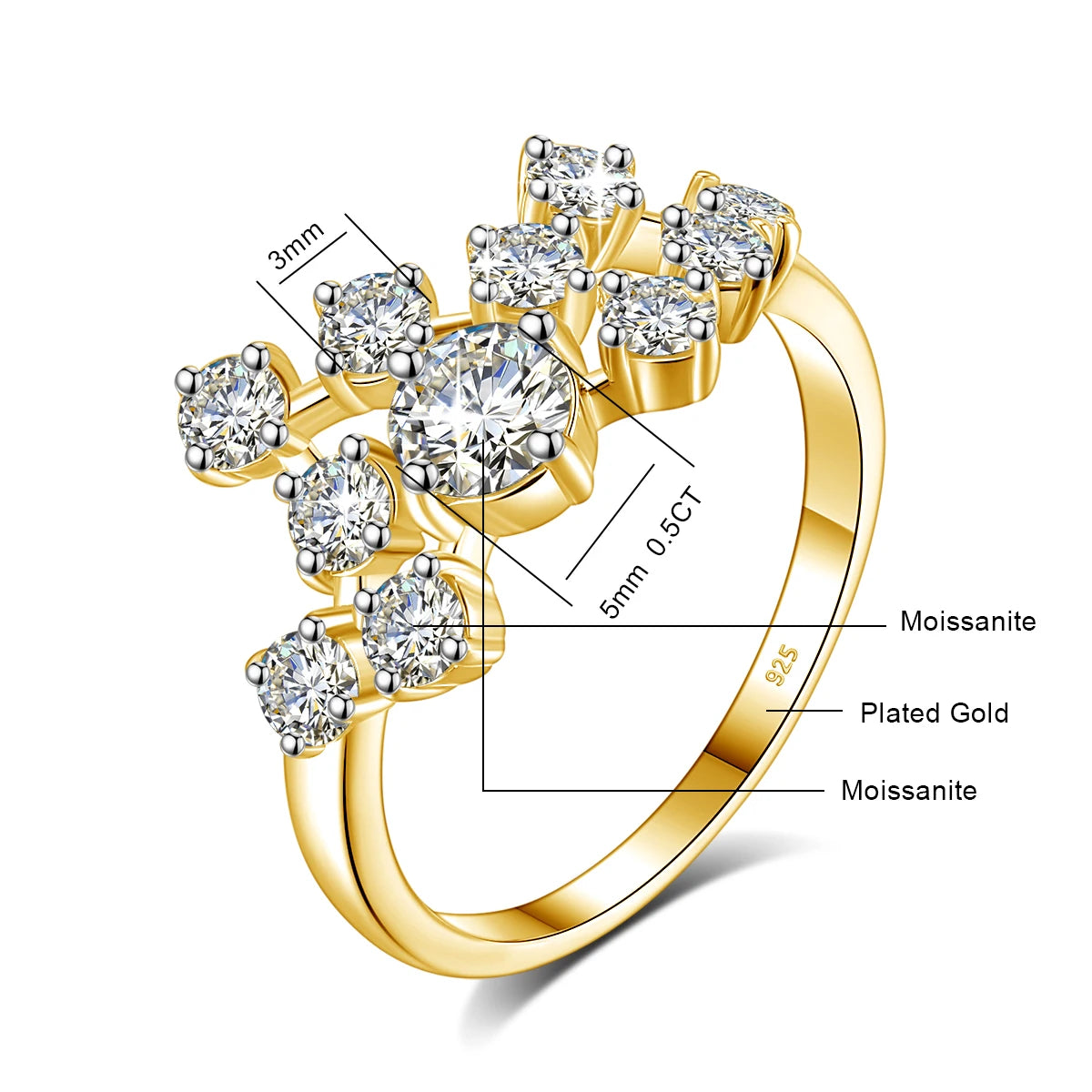 Sterling Silver Moissanite Infinity Engagement Ring
