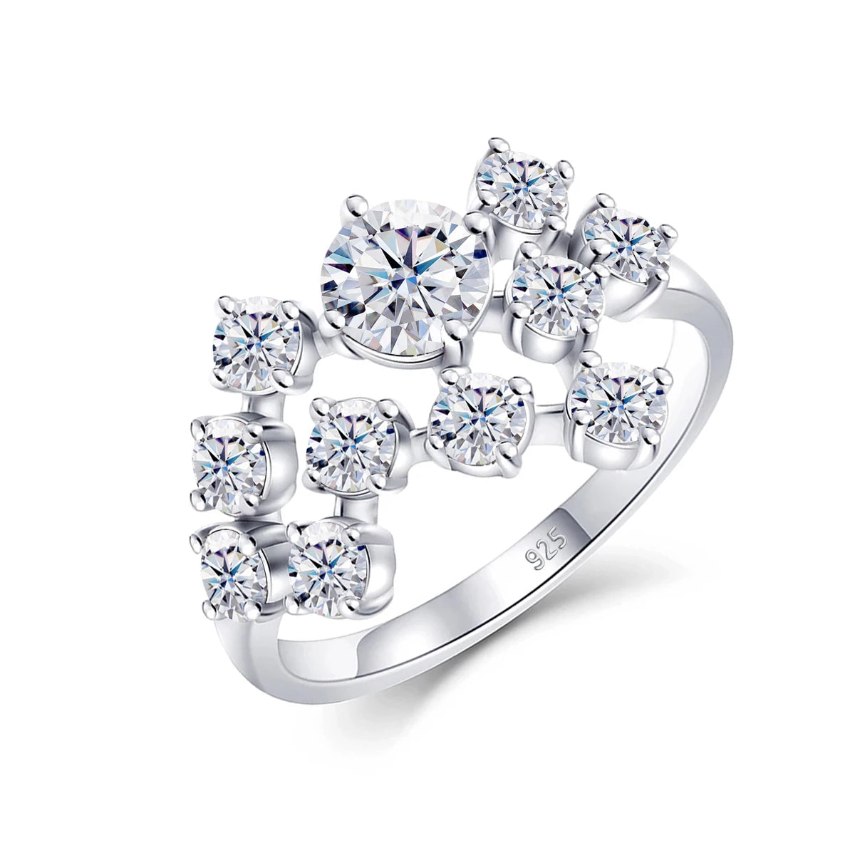 Sterling Silver Moissanite Infinity Engagement Ring