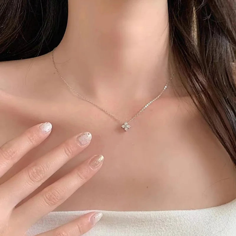 Women's 925 Sterling Silver Sparkle Necklace