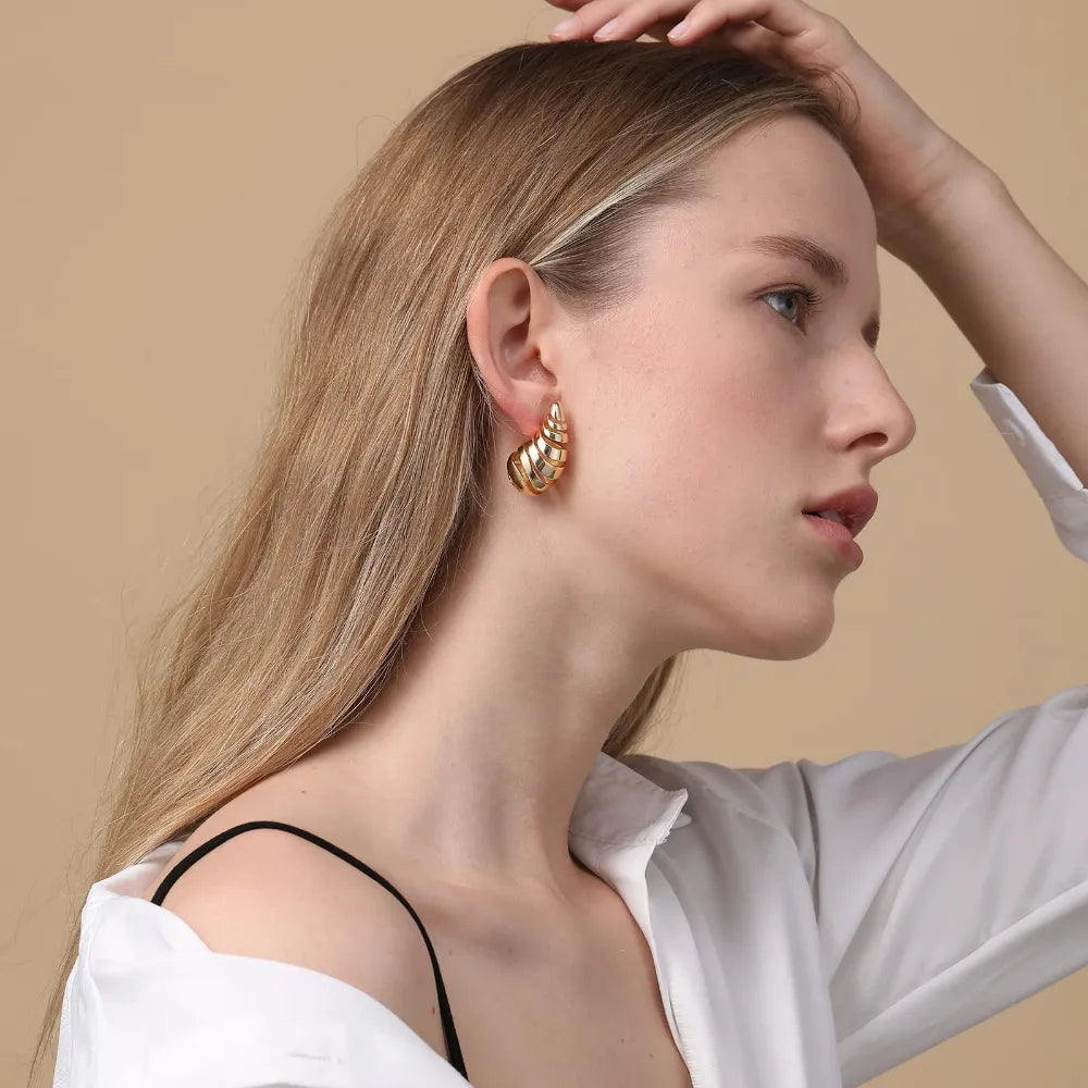 Elevate Your Style with Glamorous Giant Chunky Gold Hoop Earrings.