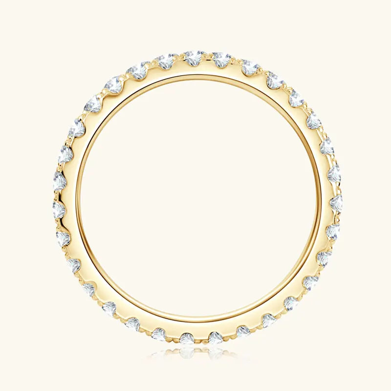 Gold-Plated Moissanite Eternity Ring