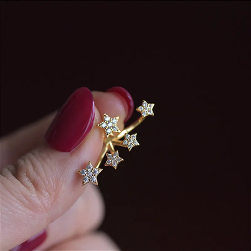 Sparkling Zircon Star Earrings*