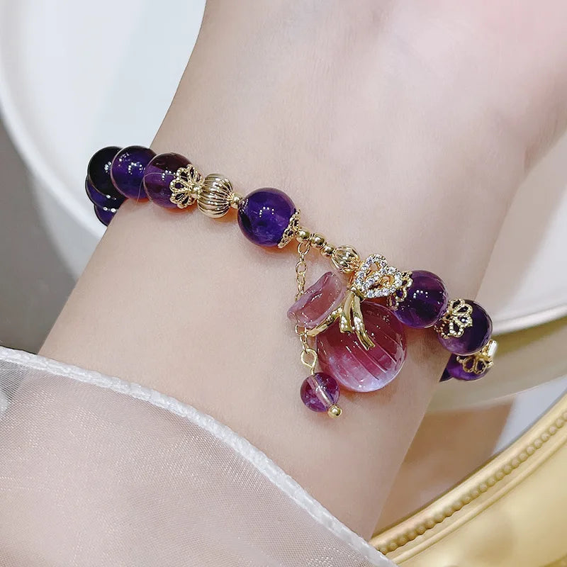 Love Pendant Amethyst Bracelet